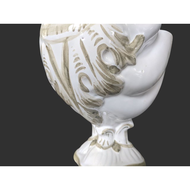 Vintage Italian Neoclassical Nautilus Shell Ceramic Planter For Sale - Image 10 of 15