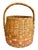 Antique French gathering basket. Light pink strip around the center. Perfect for magazines, firewood flowers. Sourced in...