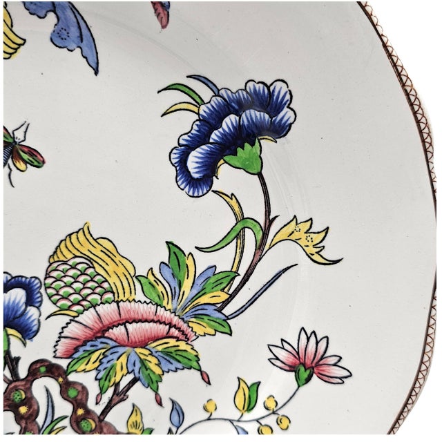 Sarreguemines Rouen DV France 9.75” Faience Dinner Plates, Set of Two For Sale - Image 4 of 9