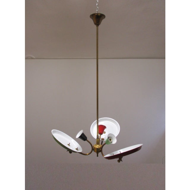 Black Mid-Century 3-Light Chandelier, Italy, 1950s For Sale - Image 8 of 10