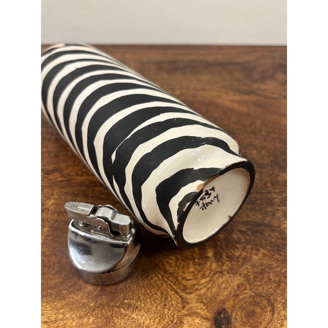 1960s Aldo Londi for Bitossi Rare Italian Zebra Glaze Ceramic Smoking Set For Sale - Image 12 of 12