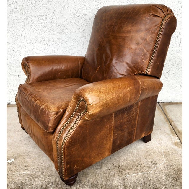 Vintage Barcalounger Leather Recliner Classic For Sale - Image 12 of 15