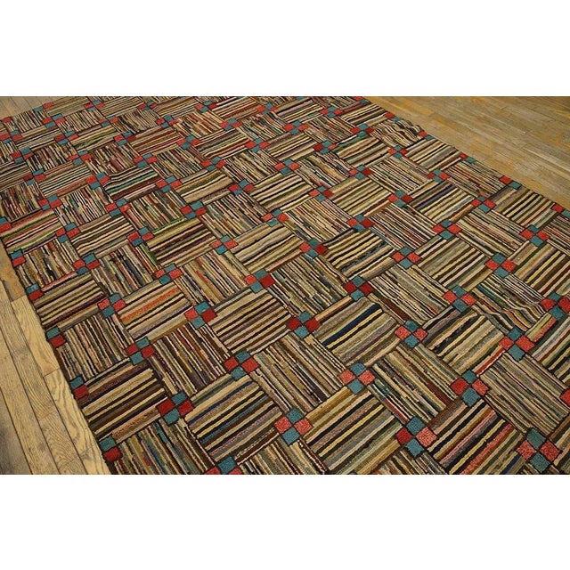 1920s Early 20th Century American Hooked Rug ( 5'10" x 9'8" - 178 x 295 ) For Sale - Image 5 of 7