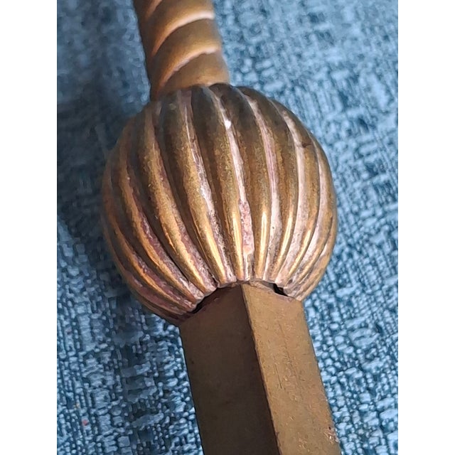 Historic 19th C Brass Torah Pointer Heavy 131g Yad 11" European Judaica Repair For Sale - Image 12 of 15