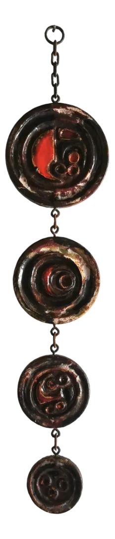 Vintage Ceramic Fat Lava Wall Hanging from Ruscha, West Germany, 1970s