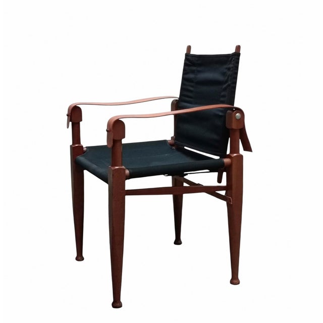 Walnut and Canvas Via Vai Chairs by Luca Meda for Molteni, Italy, 1990s, Set of 4 For Sale - Image 6 of 11