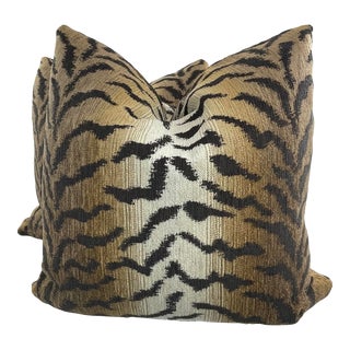 Kravet Tiger Chenille 22" Pillows-A Pair For Sale