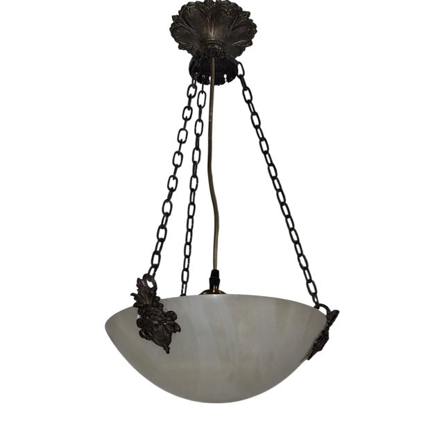 Vintage French Art Deco Pendant Lamp, 1920s For Sale