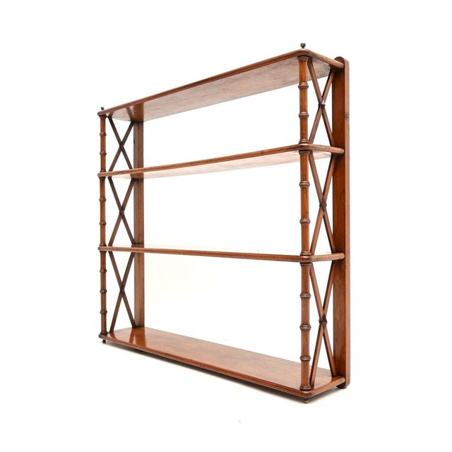 Antique Georgian Wall Mounting Bookcase in Walnut, 1800 For Sale - Image 4 of 11