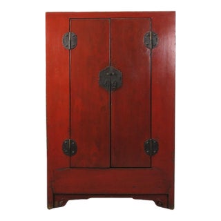 Red Chinese Antique Cabinet For Sale