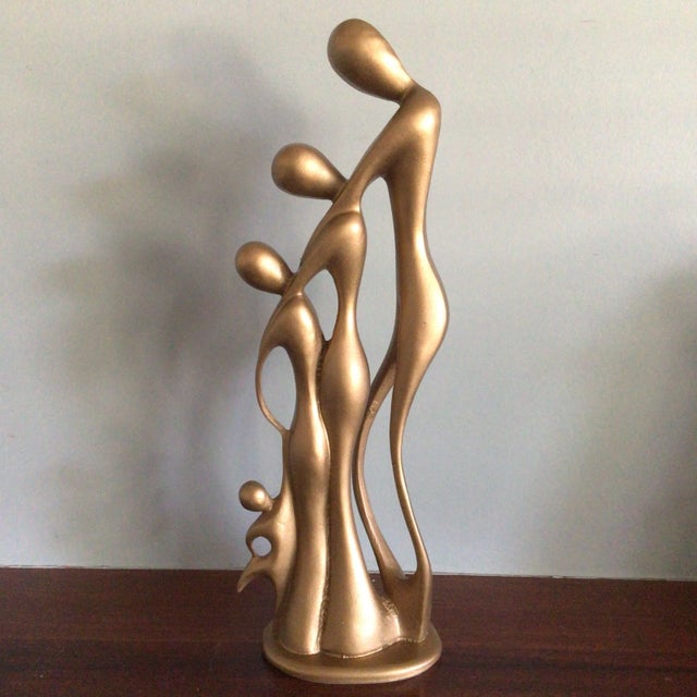 Gold Abstract Sculpture of Family Embracing by Jart, MX For Sale - Image 13 of 13