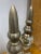 Late 20th Century Pair of Late 20th Century Bubble Art Glass & Metal Obelisk For Sale - Image 5 of 5