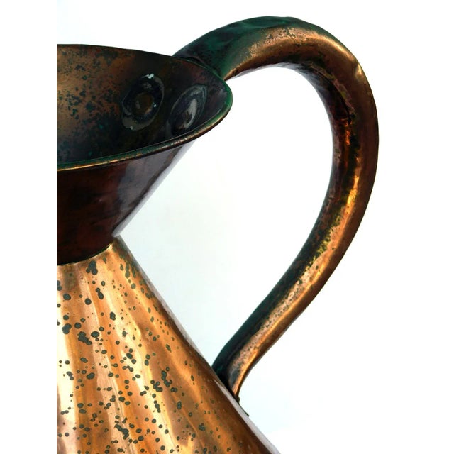 French Large Antique French Hand-Hammered Copper Milk Jug/Pitcher For Sale - Image 3 of 9