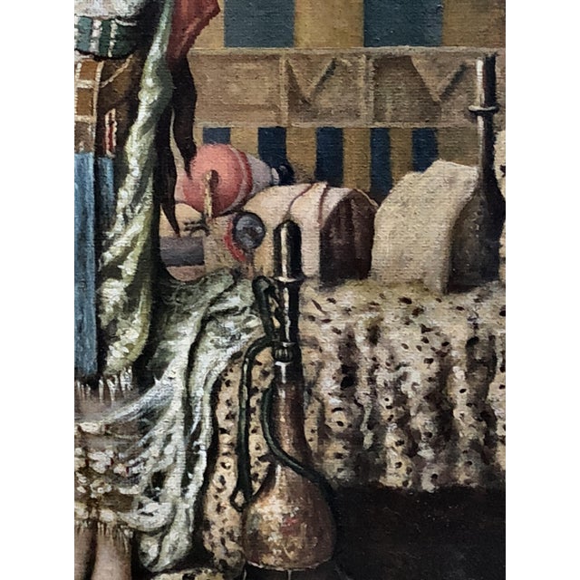 Orientalist School Artist, L'Odalisque, Oil on Canvas, 20th Century For Sale - Image 7 of 10