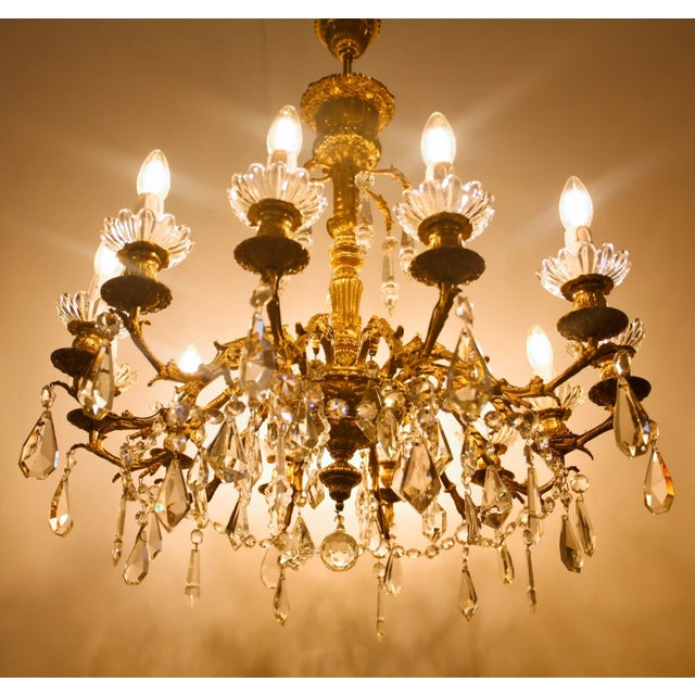 Weight 18 kg, 12 x e14 up to 40w, new lampshades, diameter 74.5, height with chain 90, height without chain 71.5 luxurious...
