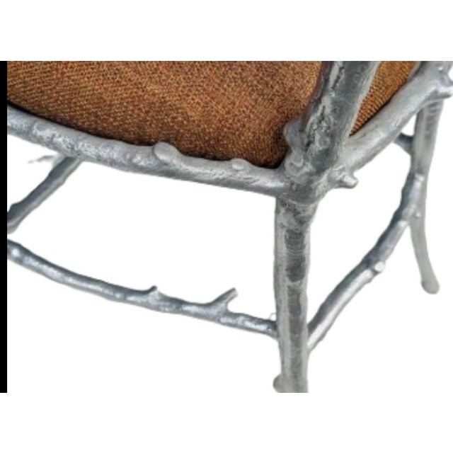 Metal Michael Aram “ Enchanted Forest” Accent Pewter Chair For Sale - Image 7 of 10