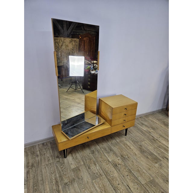 Yellow Vintage Dressing Table, Germany, 1960s For Sale - Image 8 of 18