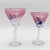 Pair of Leon Applebaum signed art glass twisted and tilt martini goblets.