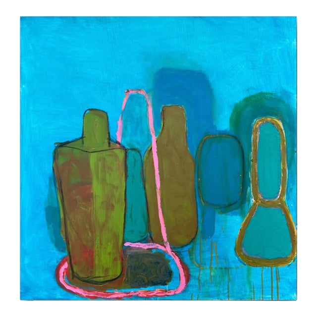 "Family Portrait II" Contemporary Abstract Still Life Painting by Guy Lyman For Sale