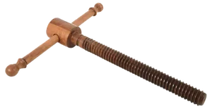 Large Walnut Wine Press Screw Sculpture, Italy, 1900s