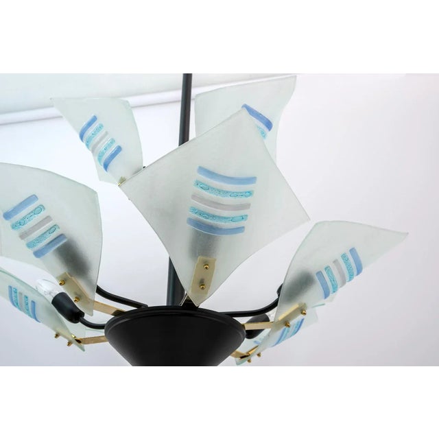 Modern Italian Murano Glass Chandelier in the Shape of Sails, 1989 For Sale - Image 4 of 7