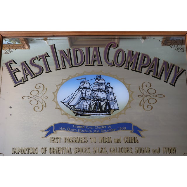 Vintage British East India Company Sailing Ship Reverse-Glass Pub Mirror For Sale - Image 16 of 18