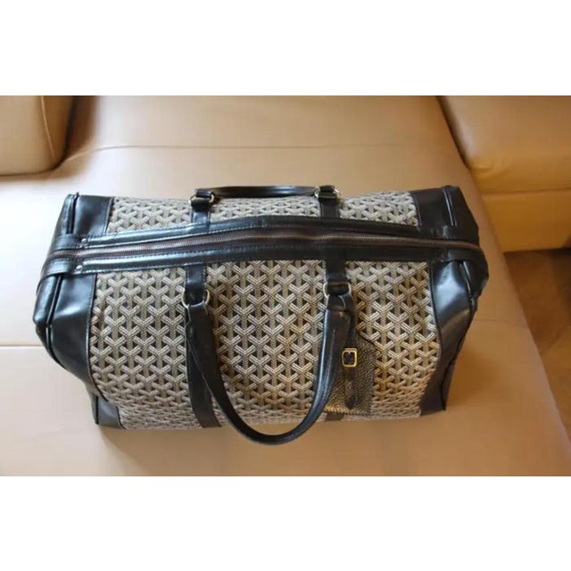 Large Goyard Boston Bag, Large Goyard Duffle Bag for Women and Men by Goyard, 1970s For Sale - Image 10 of 16