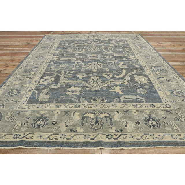 Textile Earthy Gray Turkish Oushak Rug - 09'02 X 11'11 For Sale - Image 7 of 9