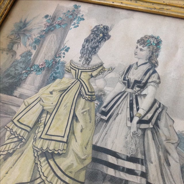 Early 19th Century Antique Parisian Fashion Plate For Sale - Image 5 of 6