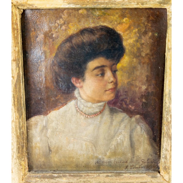 We are selling this nice little small oil painting portrait. This portrait is very well done with great background and has...