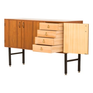 Small Vintage Italian Teak Sideboard with Drawers, 1970s For Sale
