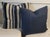 Great used condition linen Pillows with blue and white stripes with blue linen backing.