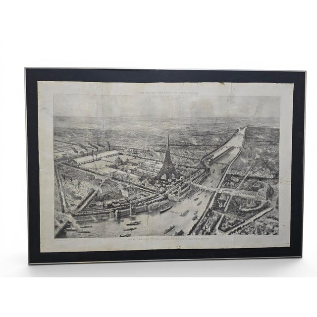 Panoramic View of the 1889 Paris Exposition Universelle with the Eiffel Tower, 1889, Engraving For Sale - Image 3 of 13