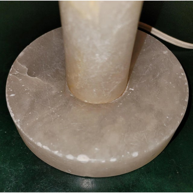 Mid-Century Modern Mid 20th Century French Alabaster Bedside Torchiere Lamp For Sale - Image 3 of 7