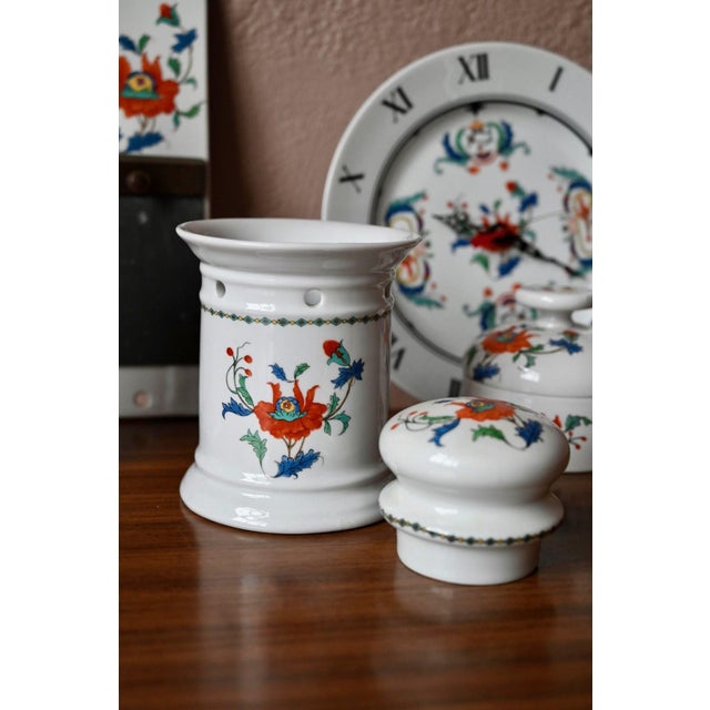 Paris Porcelain with Poppy Motif, 1970s, Set of 5 For Sale - Image 4 of 10