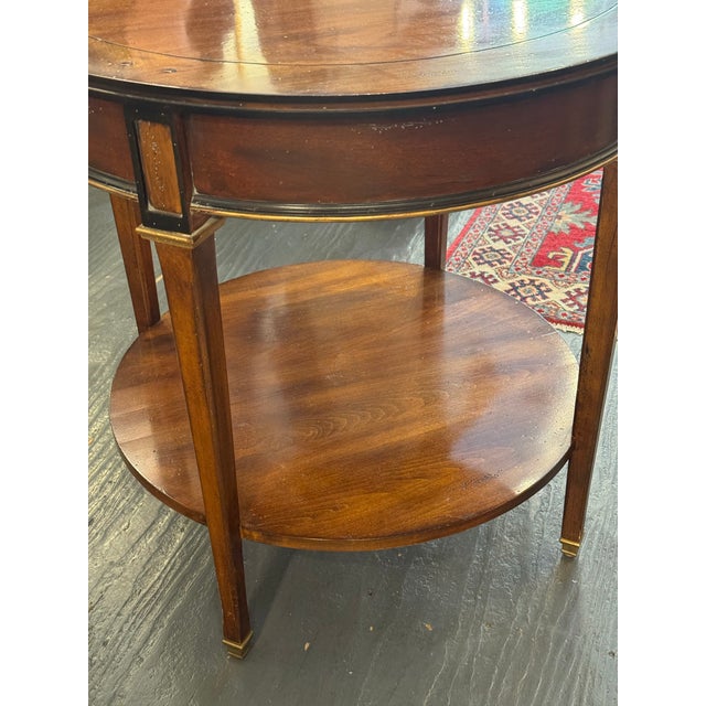 1970s CTH Vintage Sherill Occasional Mahogany With Black Ebony Banding Center Table For Sale - Image 4 of 5