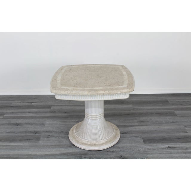 Mid-Century Modern Tessellated Stone Side Tables, a Pair For Sale - Image 3 of 5