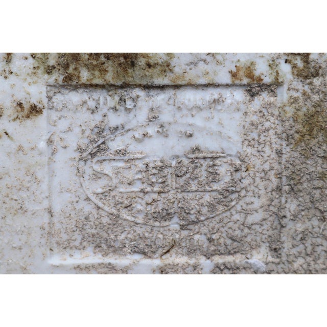 White Vintage Recessed White Ceramic Bathroom Soap Dish With Handle For Sale - Image 8 of 8