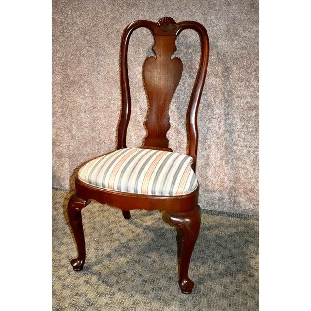 1980s Ethan Allen Queen Anne Style Mahogany Dining Chairs ...