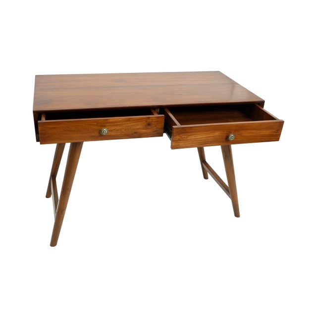 1970s Mid Century Modern Teak Desk For Sale - Image 4 of 4