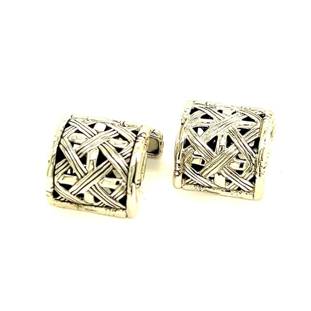 Contemporary 1990s John Hardy Estate Cufflinks Sterling Silver, 2 Pieces For Sale - Image 3 of 7