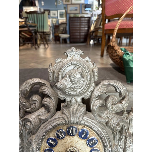 German Cast Iron Clock, 1890s For Sale - Image 4 of 9