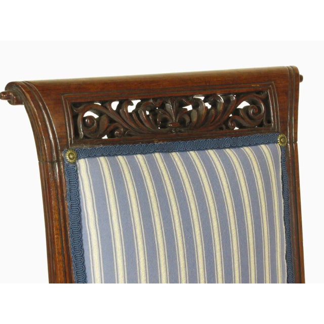 18th Century Antique French Louis XVI Slipper Chair For Sale In Boston - Image 6 of 8