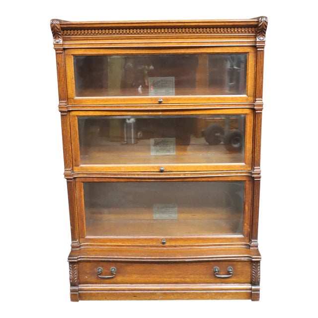 Rare "Ideal" Quarter Sawn OakStacking Bookcase by Globe Wernicke For Sale