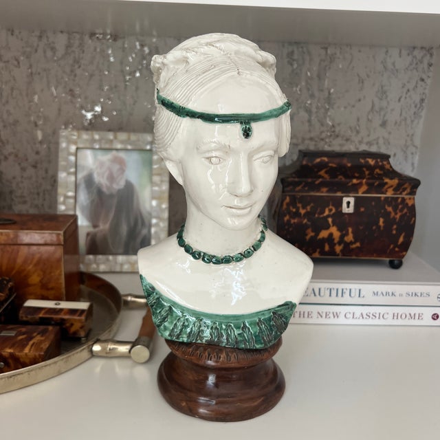 Vintage Hand Crafted Italian Ceramic Bust of a Woman
