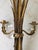 Metal Vintage Italian Gilt Tole 2 Arm Wheat Candle Sconce With Glass Prisms For Sale - Image 7 of 7