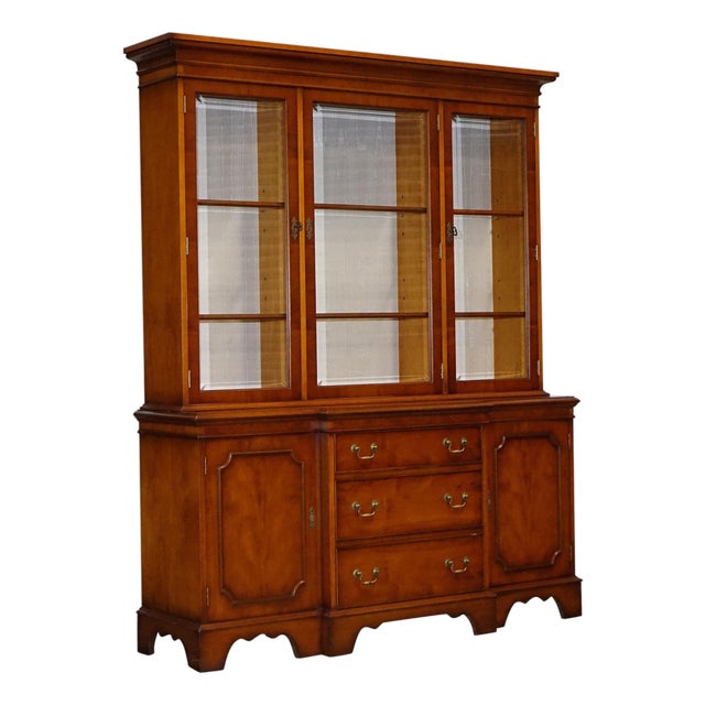 Vintage Yew Wood Display Cabinet from Bradley England For Sale