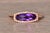 The 93rd Avenue: Contemporary Checkerboard Cut Elongated Amethyst and Natural Diamond Halo Ring in Rose Gold For Sale - Image 9 of 11