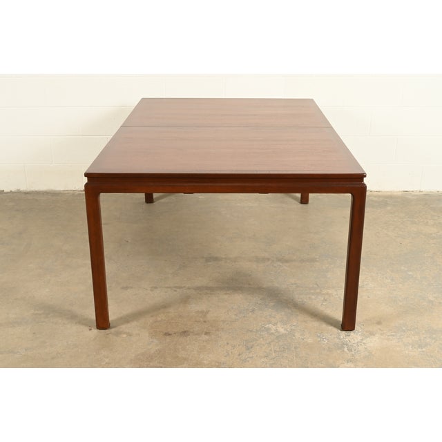 Edward Wormley for Dunbar Mid-Century Modern Walnut Extension Dining Table, Newly Refinished For Sale - Image 13 of 15
