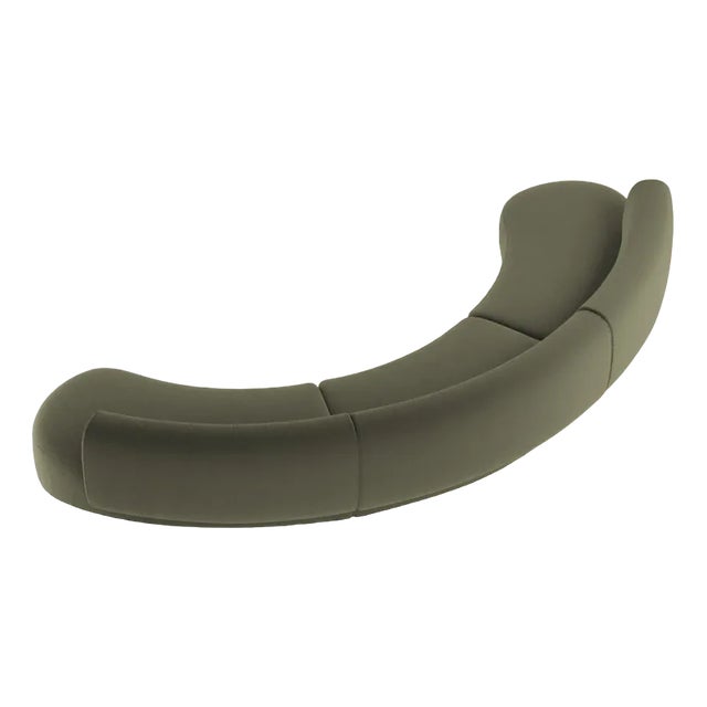 Collector Curved Hug Sofa in Olive by Ferrianisbolgi For Sale